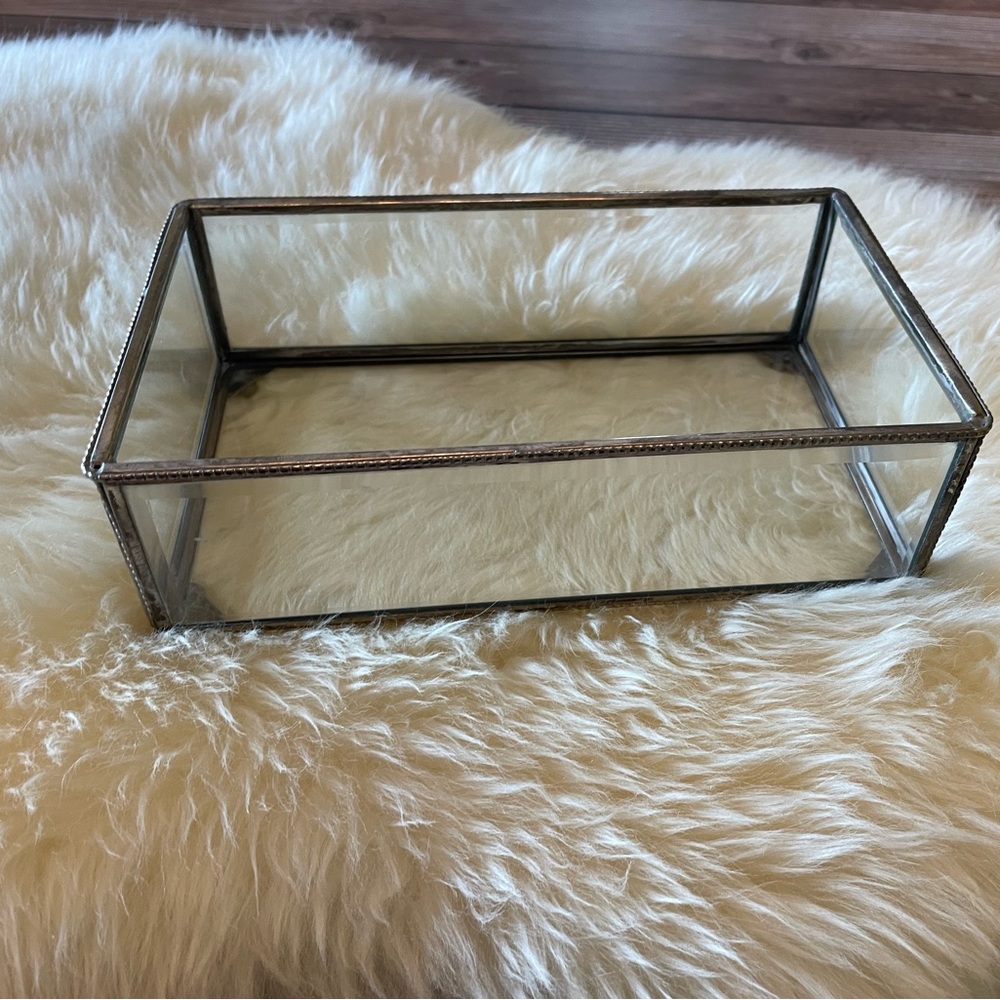 Vintage Pewter and Glass Display Box - Picture 5 of 8